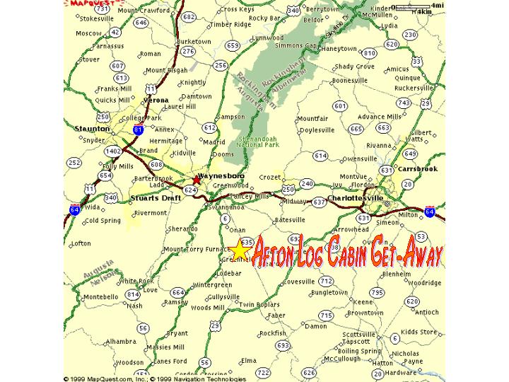Afton Log Cabin Get-Away Map